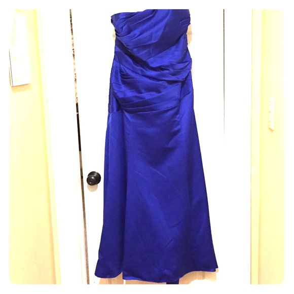 Alfred Angelo Dresses & Skirts - Alfred Angelo Strapless Royal Blue Taffeta Gown